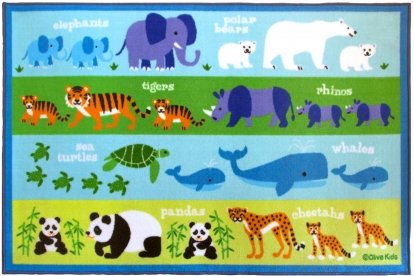 Olive Kids Endangered Animals 39x58 Rug