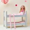 Olivia's Little World - Polka Dots Princess 18" Doll Double Bunk Bed - Grey