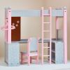Olivia's Little World - Polka Dots Princess 18" Doll College Dorm Double Bunk Desk - Grey