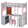 Olivia's Little World - Polka Dots Princess 18" Doll College Dorm Double Bunk Desk - Grey