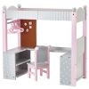 Olivia's Little World - Polka Dots Princess 18" Doll College Dorm Double Bunk Desk - Grey