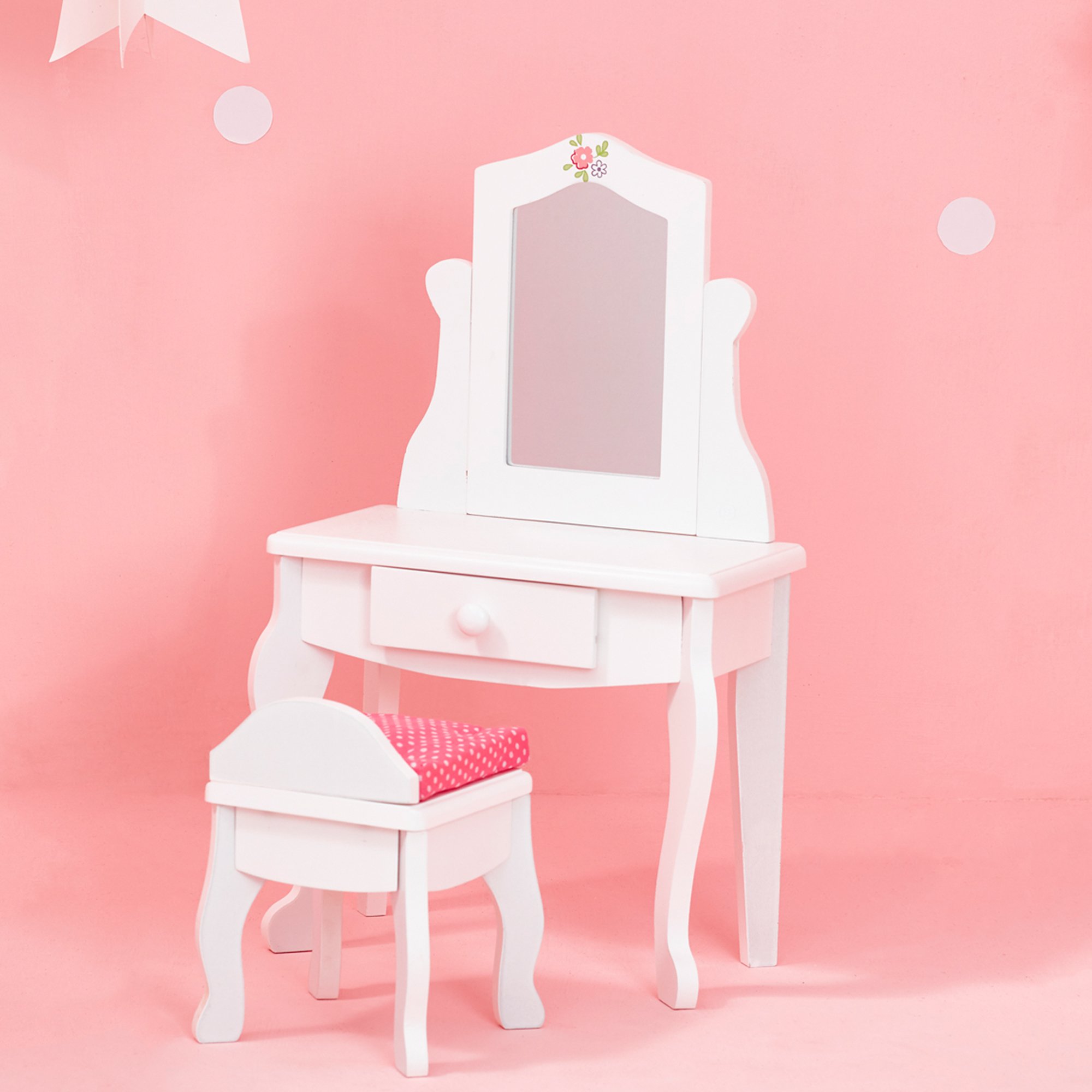 Olivia's Little World - Little Princess 18" Doll Vanity Table & Stool Set