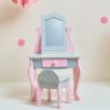 Olivia's Little World - Polka Dots Princess 18" Doll Vanity Table & Stool Set - Grey