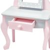 Olivia's Little World - Polka Dots Princess 18" Doll Vanity Table & Stool Set - Grey