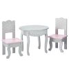 Olivia's Little World - Polka Dots Princess 18" Doll Table & 2 Chairs Set - Grey