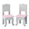 Olivia's Little World - Polka Dots Princess 18" Doll Table & 2 Chairs Set - Grey