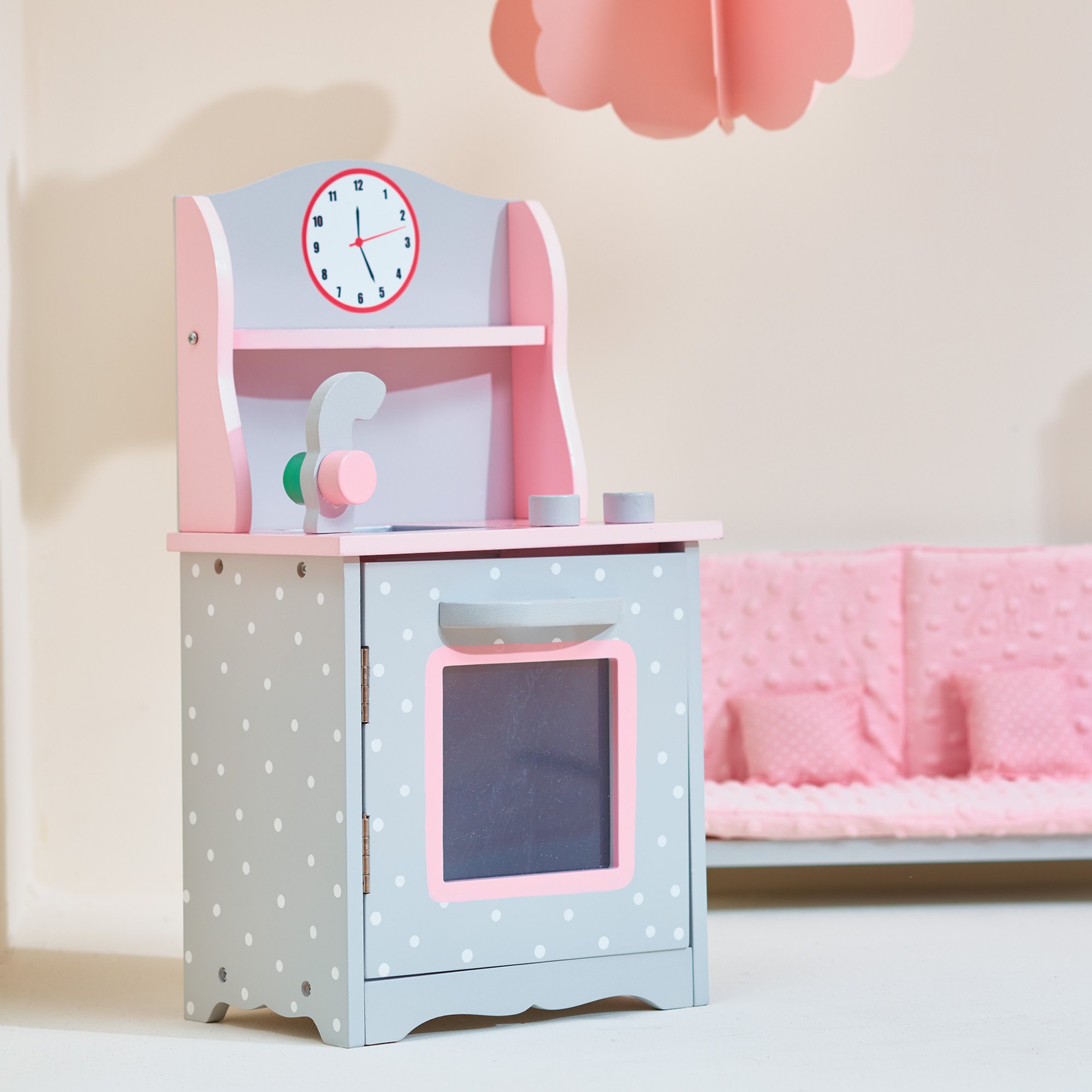 Olivia's Little World - Polka Dots  Princess 18" Doll Sweet Kitchen - Grey