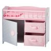 Olivia's Little World - Polka Dots Princess Baby Doll Crib with Cabinet and Cubby