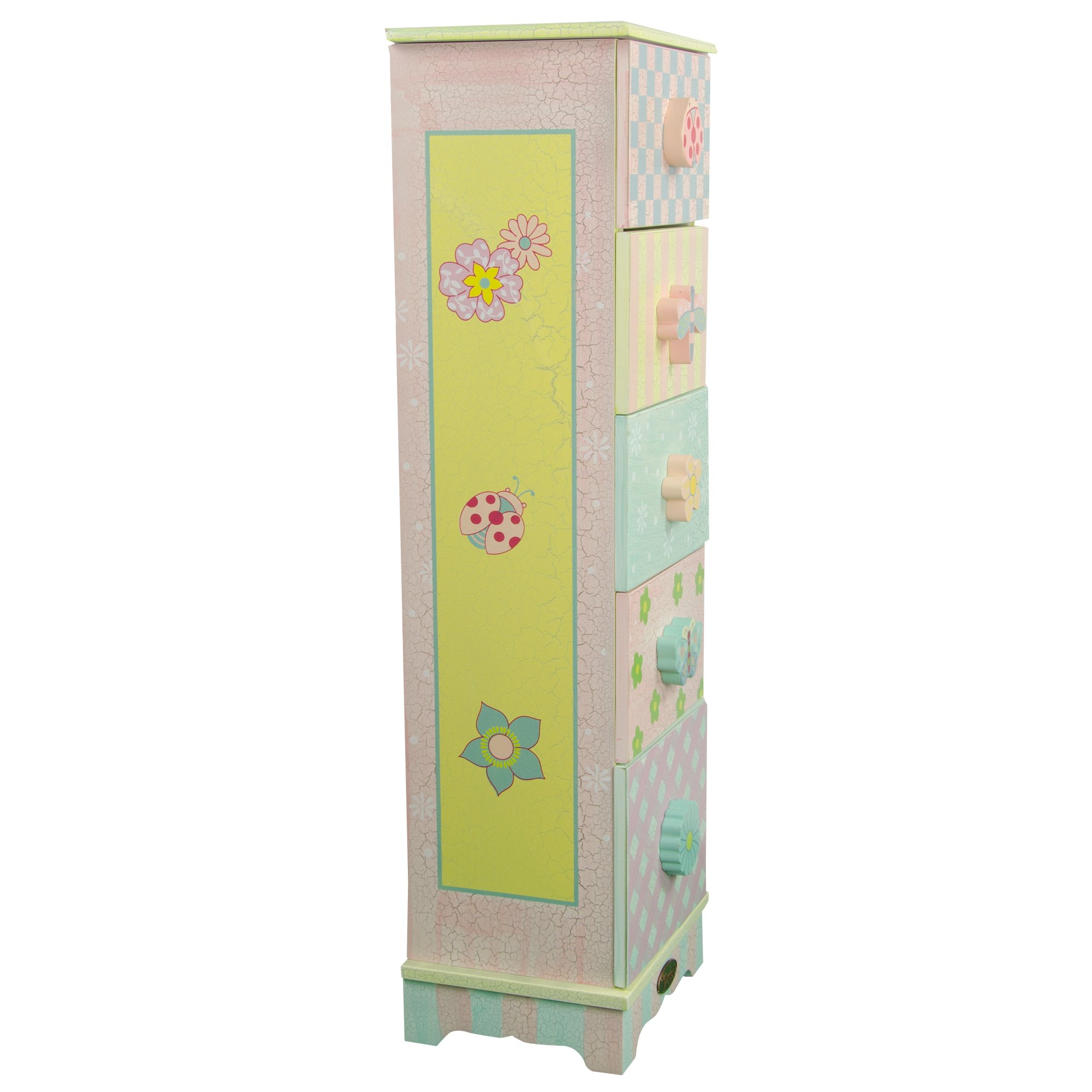 Fantasy Fields - Crackled Rose 5 Drawer Cabinet
