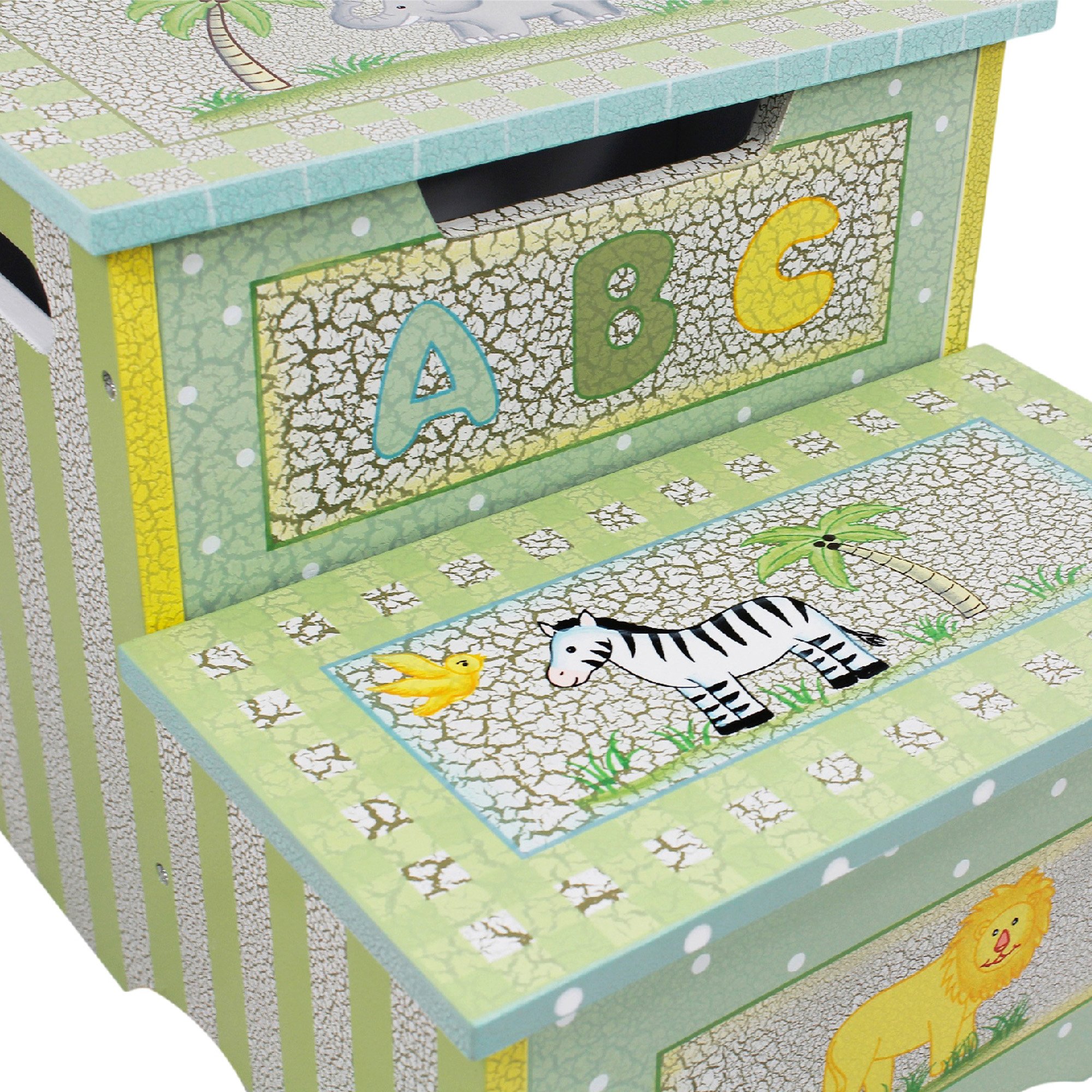 Teamson Kids- Safari Crackle Step Stool w/ Storage