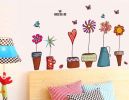 Wall Decal Stickers Flowers Insect Butterfly Potted Plant Home Decor Bedroom