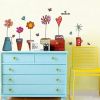 Wall Decal Stickers Flowers Insect Butterfly Potted Plant Home Decor Bedroom