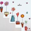 Wall Decal Stickers Flowers Insect Butterfly Potted Plant Home Decor Bedroom