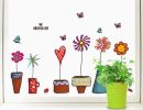 Wall Decal Stickers Flowers Insect Butterfly Potted Plant Home Decor Bedroom