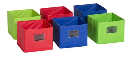 Fabric Bins: Set of 6 Multicolored