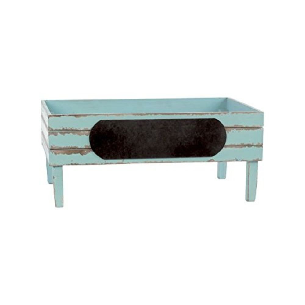Wooden Crate with Black Stadium Label - Light Blue