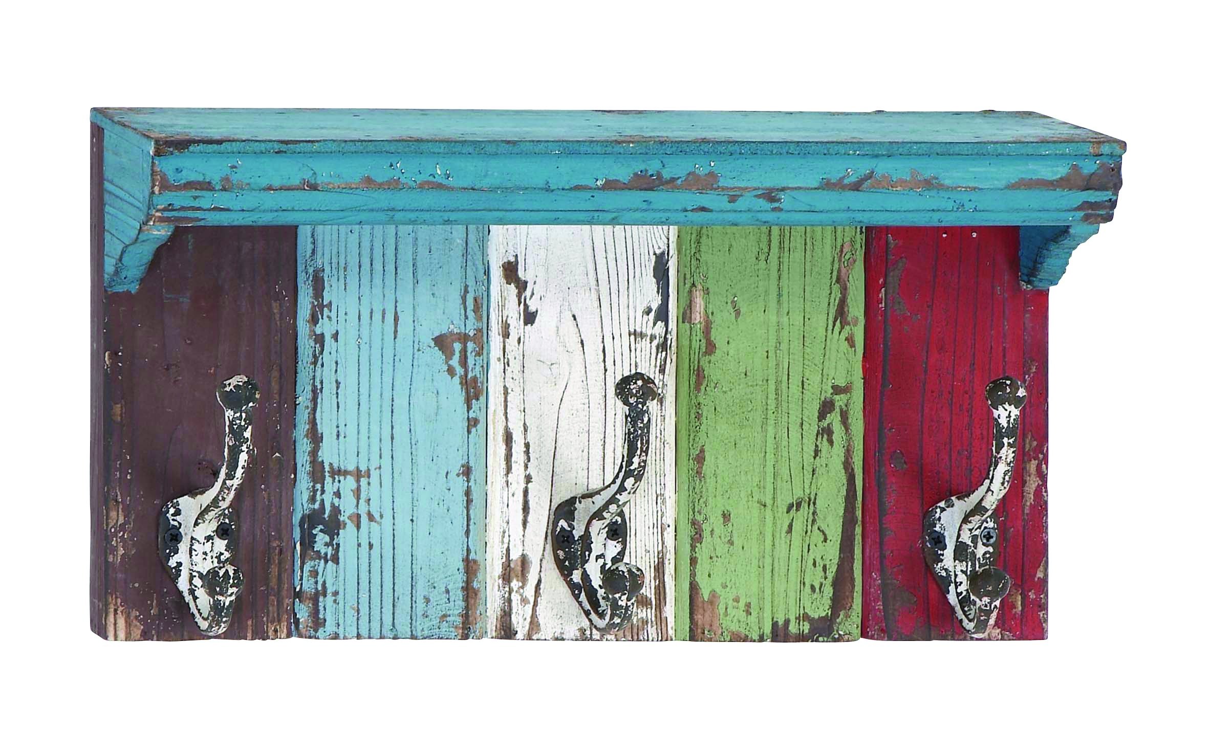 Wood Metal Wall Hook With Assortment Of Vibrant Colors