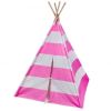Pink & White Striped Canvas Teepee
