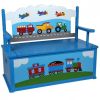 Olive Kids Trains, Planes, Trucks Bench Seat w/ Storage